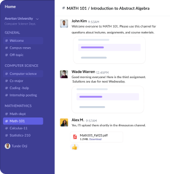 Illustration of the Zedu interface showcasing organized channels