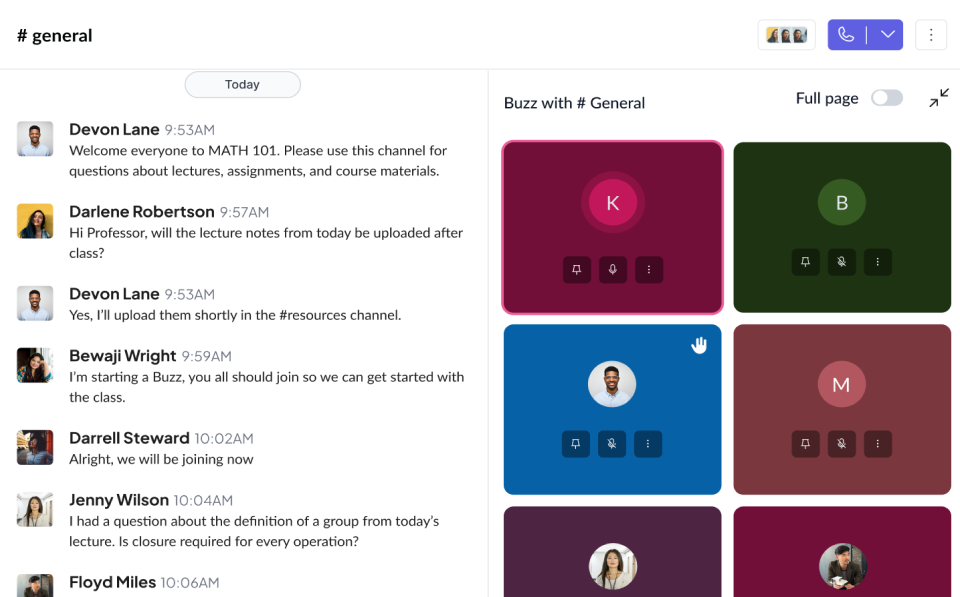 Collaboration and Project Learning interface preview