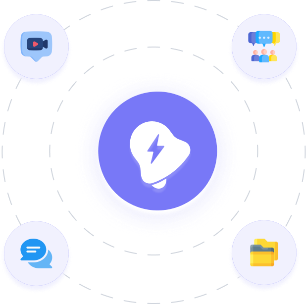 Illustration of Zedu connected to other social apps